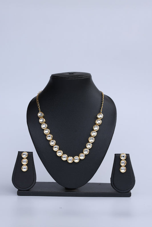 Single Line Uncut Kundan Polki Necklace